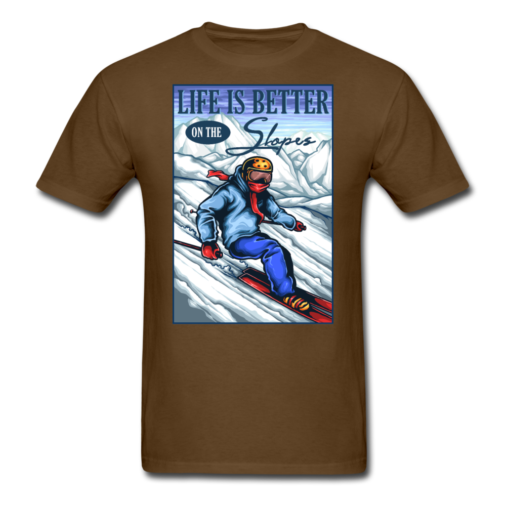 Life Is Better - Slopes - Unisex Classic T-Shirt - brown