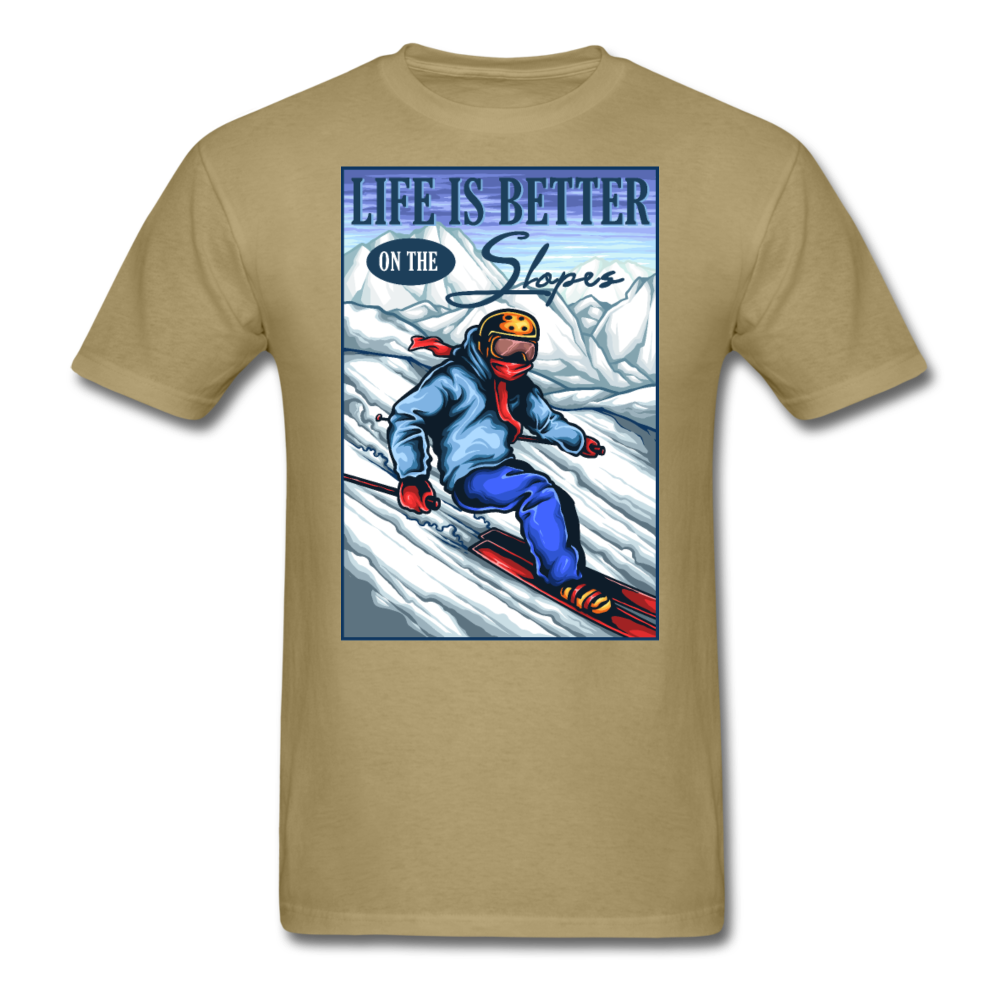 Life Is Better - Slopes - Unisex Classic T-Shirt - khaki