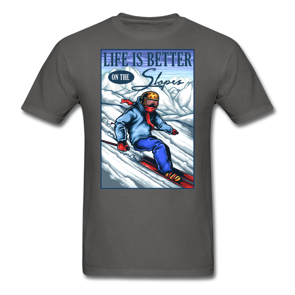 Life Is Better - Slopes - Unisex Classic T-Shirt - charcoal