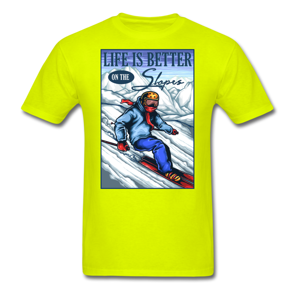 Life Is Better - Slopes - Unisex Classic T-Shirt - safety green