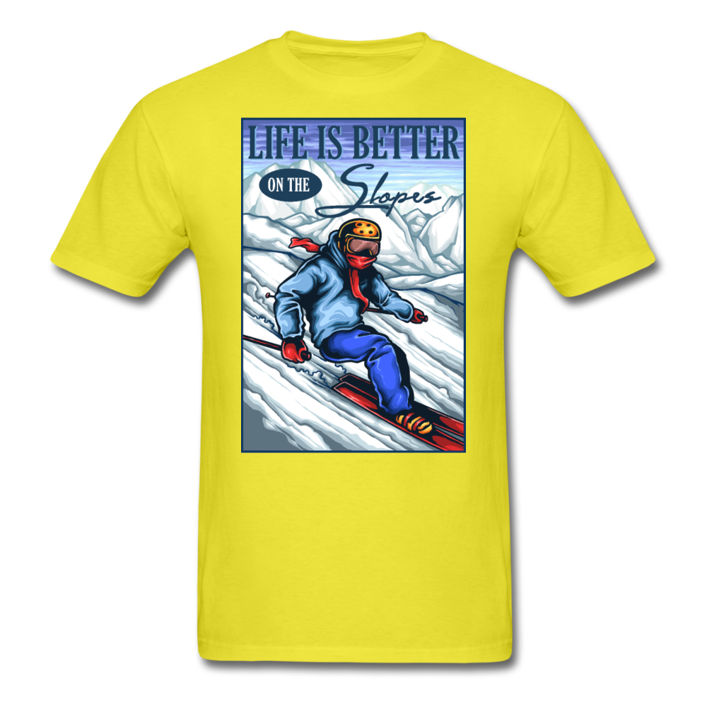 Life Is Better - Slopes - Unisex Classic T-Shirt - yellow