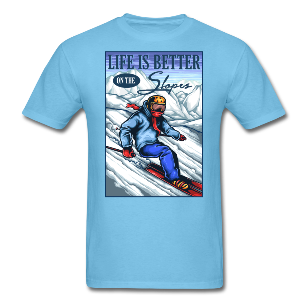 Life Is Better - Slopes - Unisex Classic T-Shirt - aquatic blue