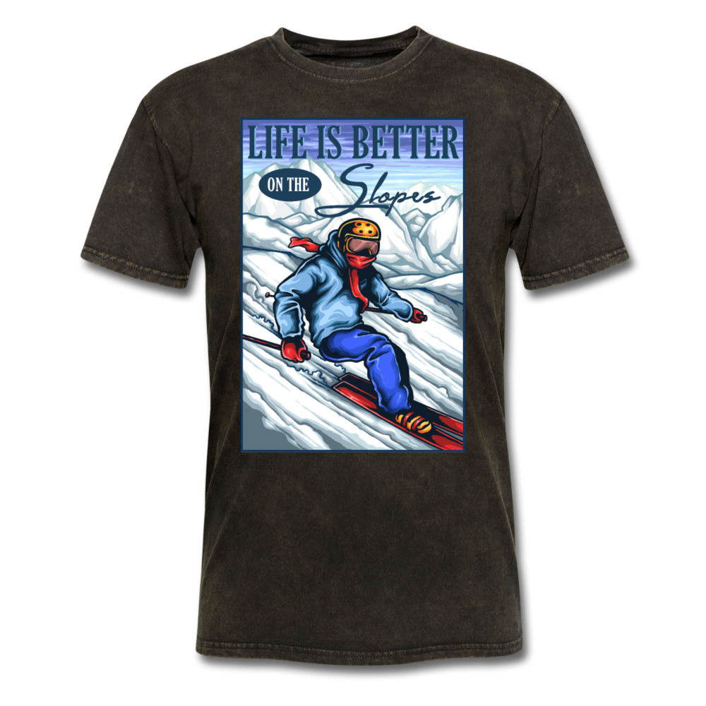 Life Is Better - Slopes - Unisex Classic T-Shirt - mineral black