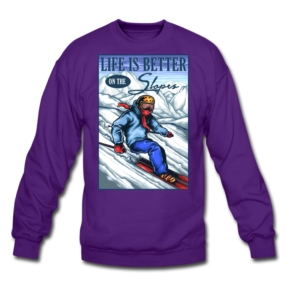 Life Is Better - Slopes - Crewneck Sweatshirt - purple