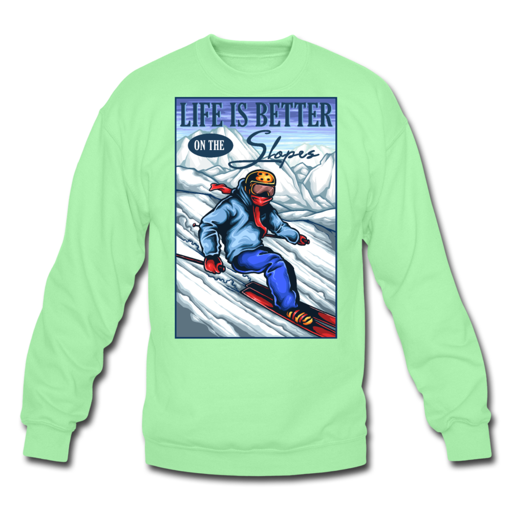 Life Is Better - Slopes - Crewneck Sweatshirt - lime