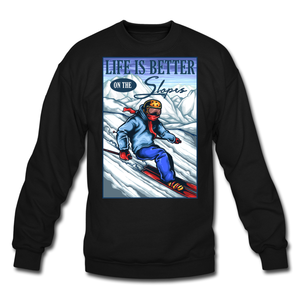 Life Is Better - Slopes - Crewneck Sweatshirt - black