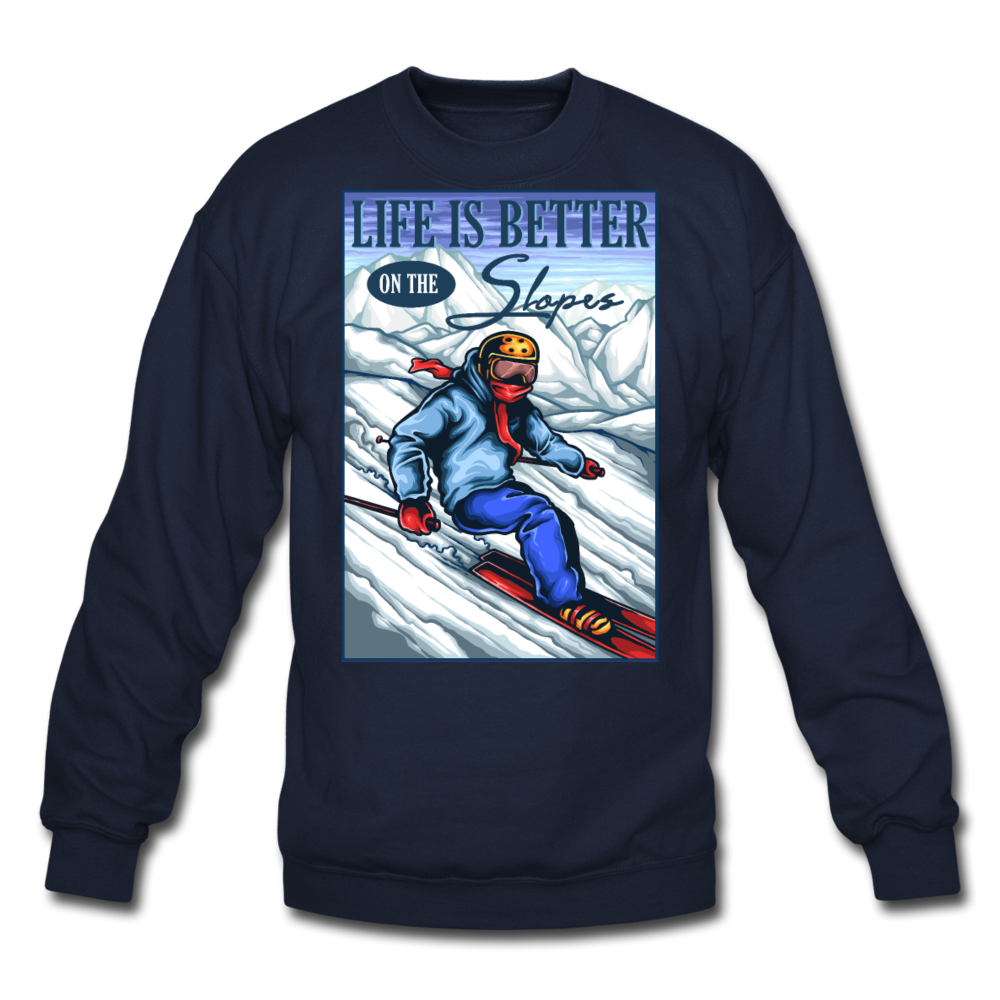 Life Is Better - Slopes - Crewneck Sweatshirt - navy