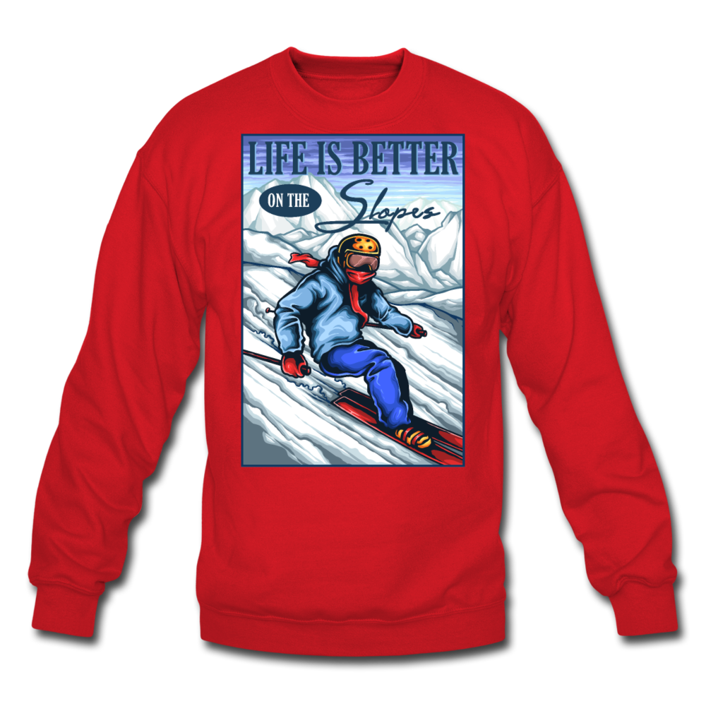 Life Is Better - Slopes - Crewneck Sweatshirt - red