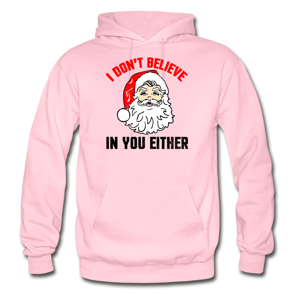 I Don't Believe - Santa - Gildan Heavy Blend Adult Hoodie - light pink