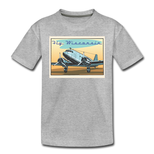 Fly Wisconsin - Toddler Premium T-Shirt - heather gray