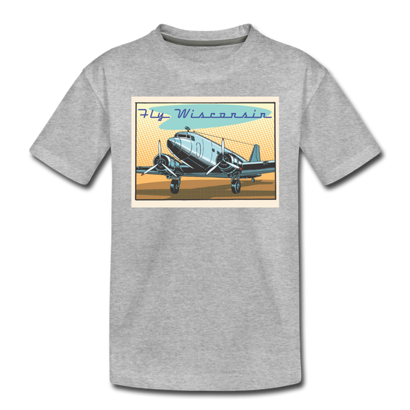 Fly Wisconsin - Toddler Premium T-Shirt - heather gray