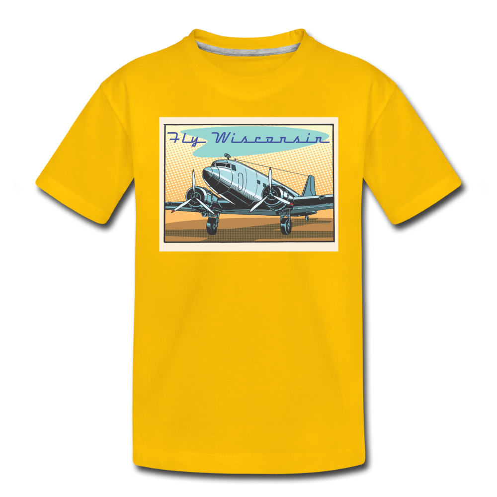 Fly Wisconsin - Toddler Premium T-Shirt - sun yellow