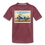Fly Wisconsin - Toddler Premium T-Shirt - heather burgundy