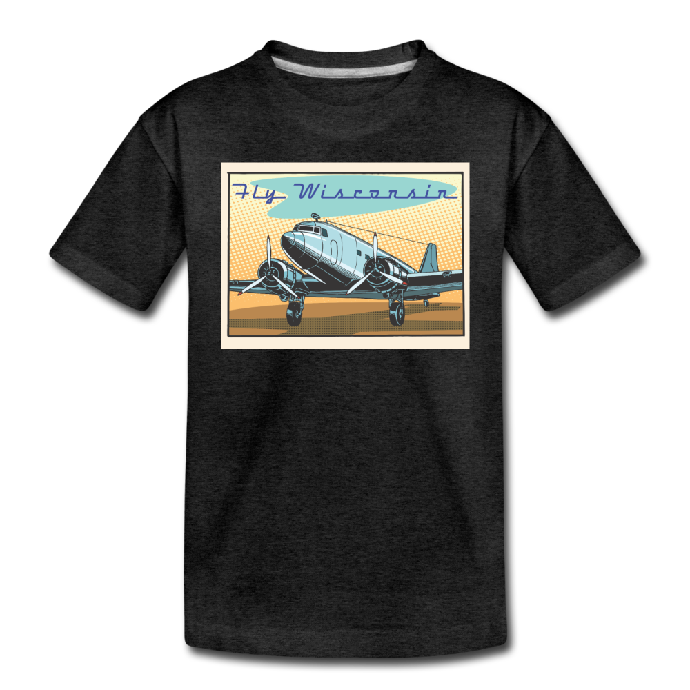 Fly Wisconsin - Toddler Premium T-Shirt - charcoal gray