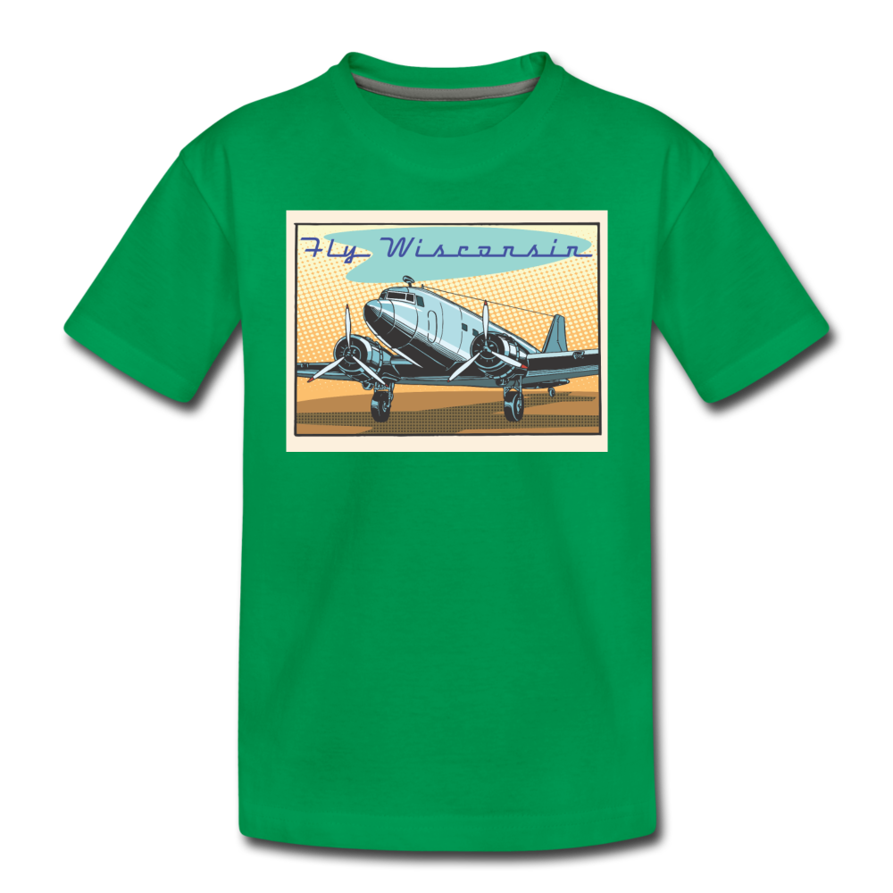 Fly Wisconsin - Toddler Premium T-Shirt - kelly green