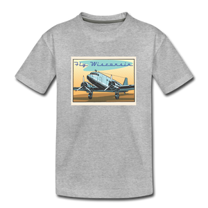 Fly Wisconsin - Kids' Premium T-Shirt - heather gray