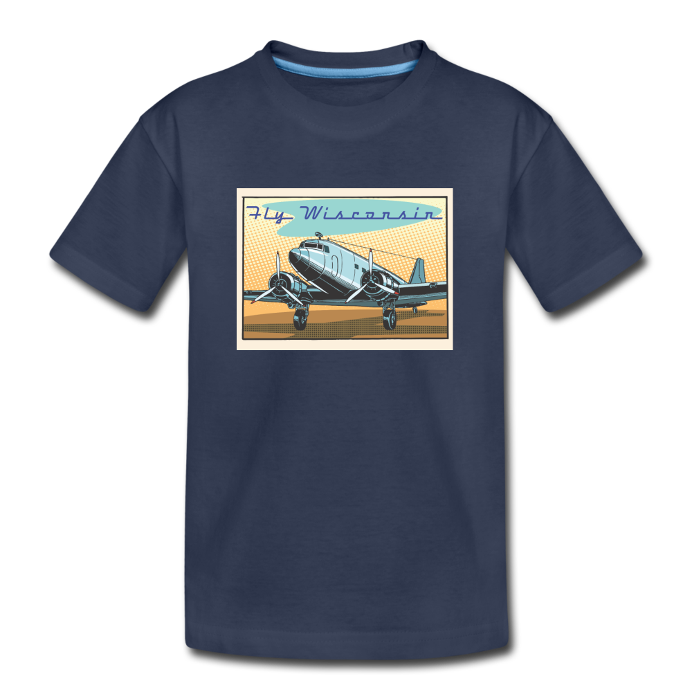 Fly Wisconsin - Kids' Premium T-Shirt - navy