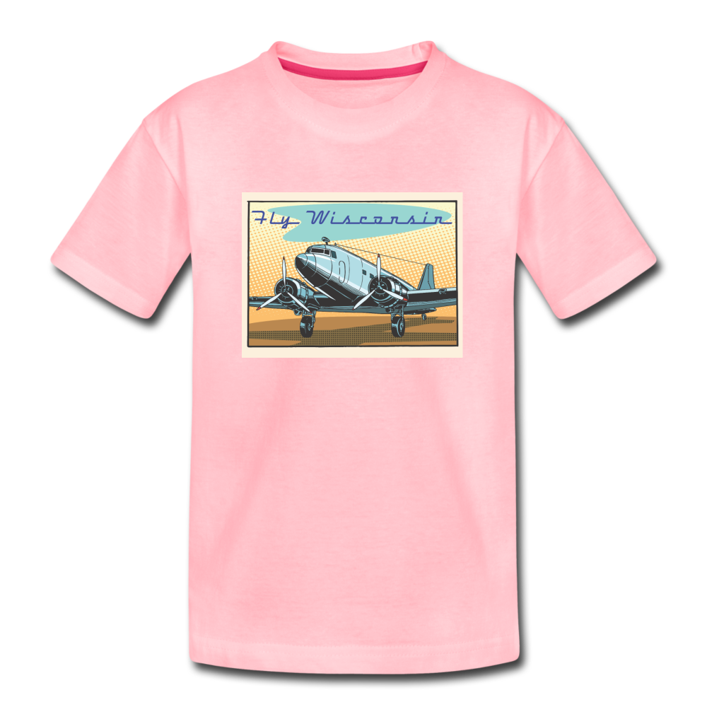 Fly Wisconsin - Kids' Premium T-Shirt - pink