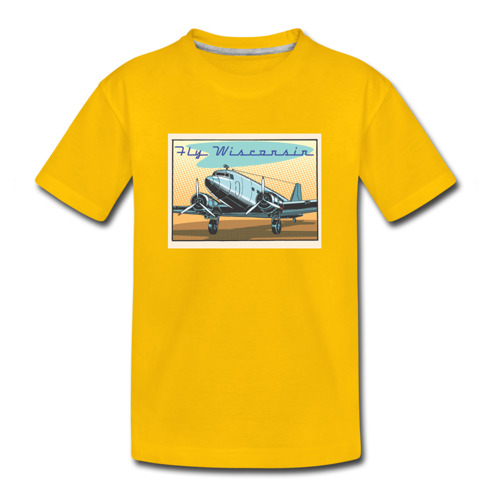 Fly Wisconsin - Kids' Premium T-Shirt - sun yellow