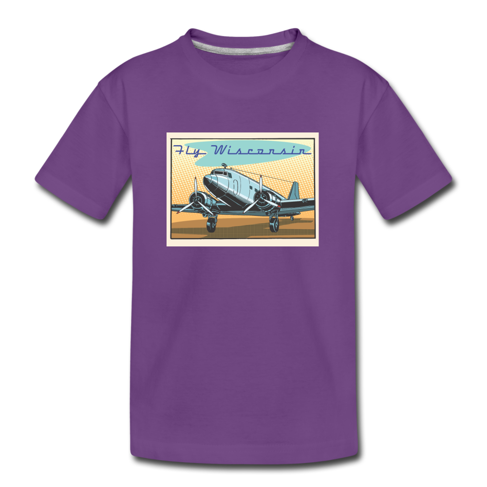 Fly Wisconsin - Kids' Premium T-Shirt - purple