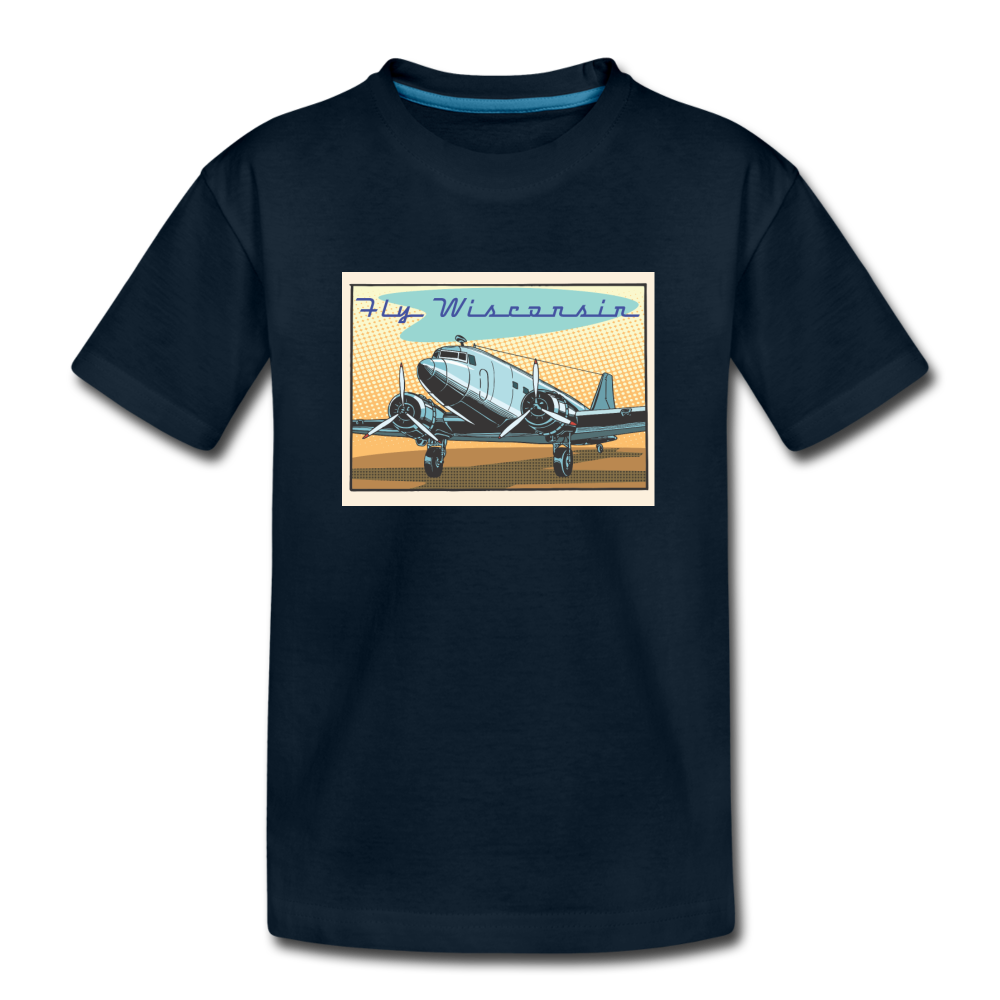 Fly Wisconsin - Kids' Premium T-Shirt - deep navy