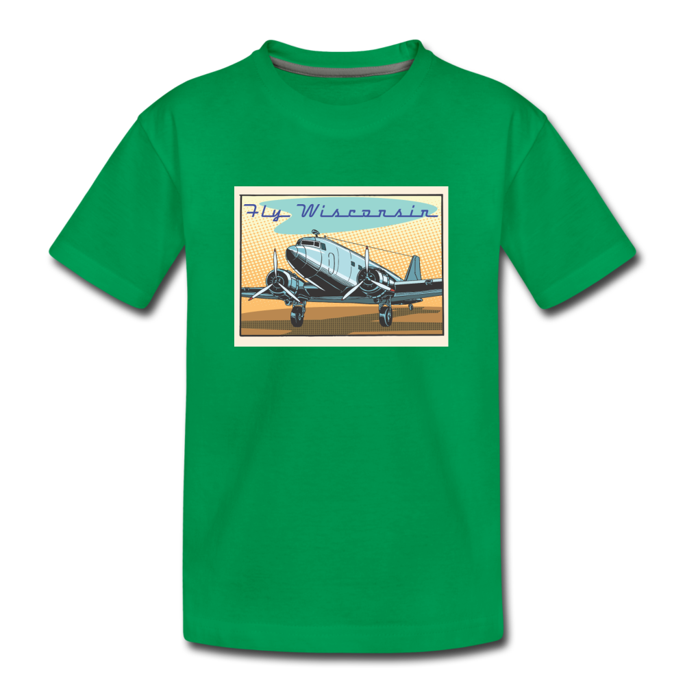 Fly Wisconsin - Kids' Premium T-Shirt - kelly green