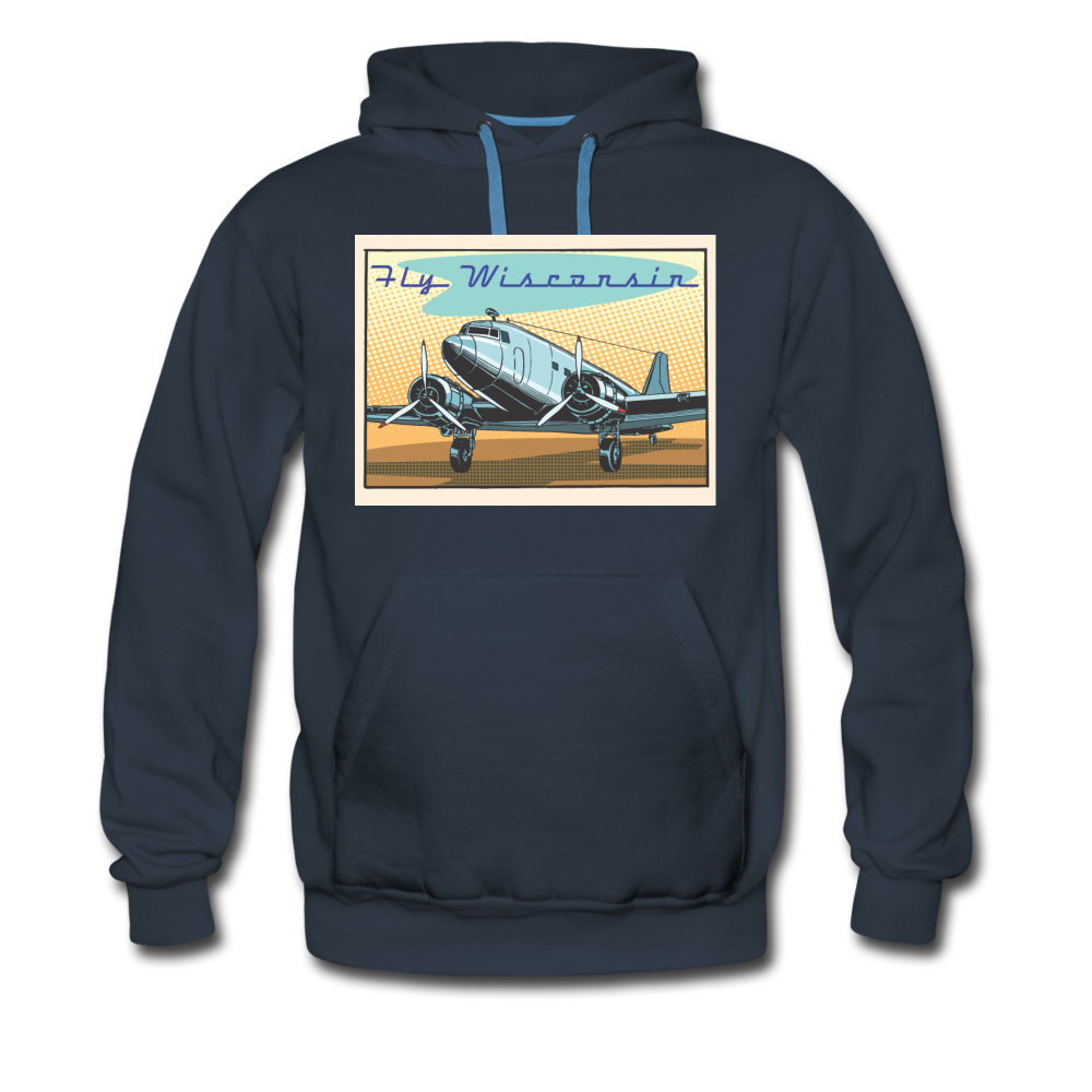 Fly Wisconsin - Men's Premium Hoodie - navy