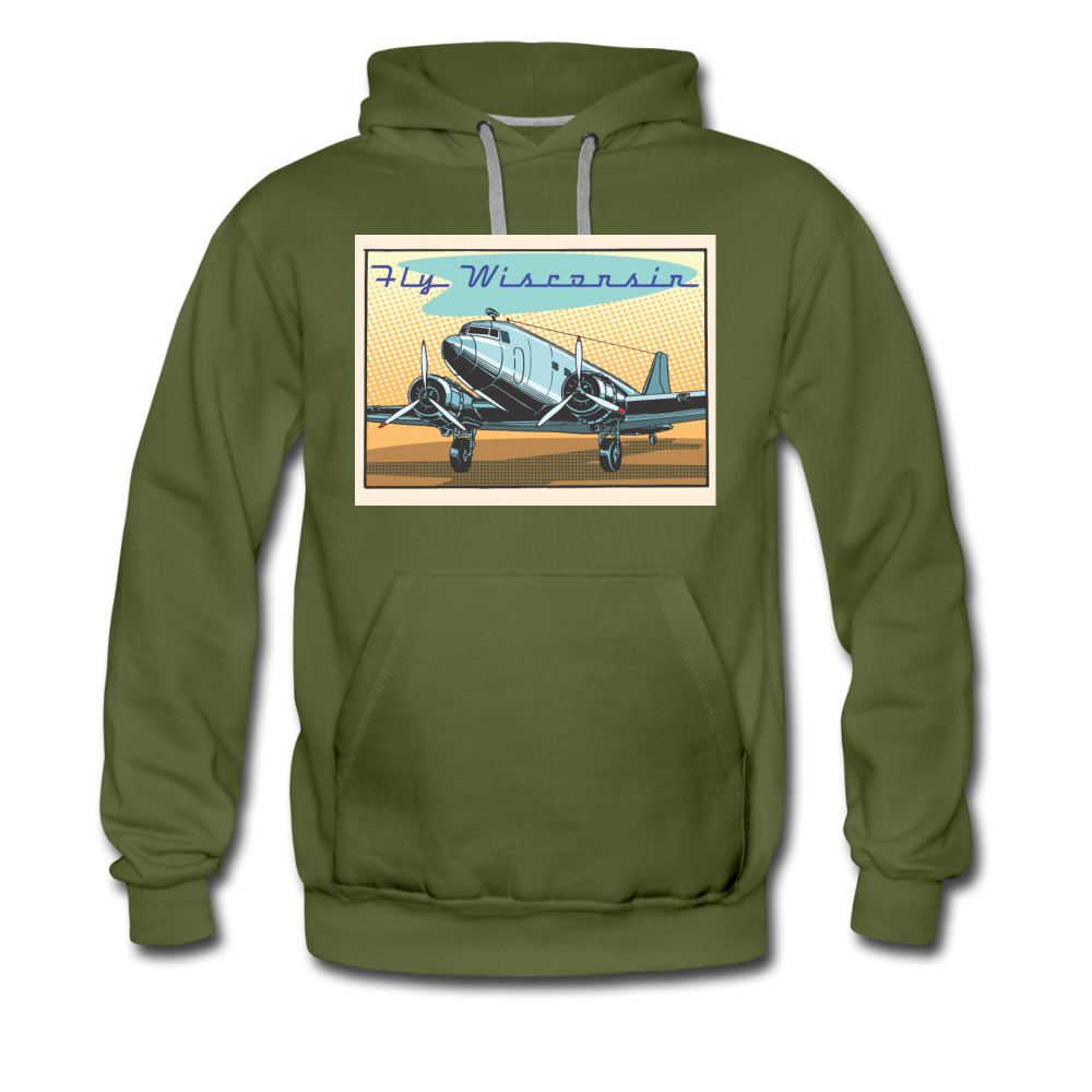 Fly Wisconsin - Men's Premium Hoodie - olive green