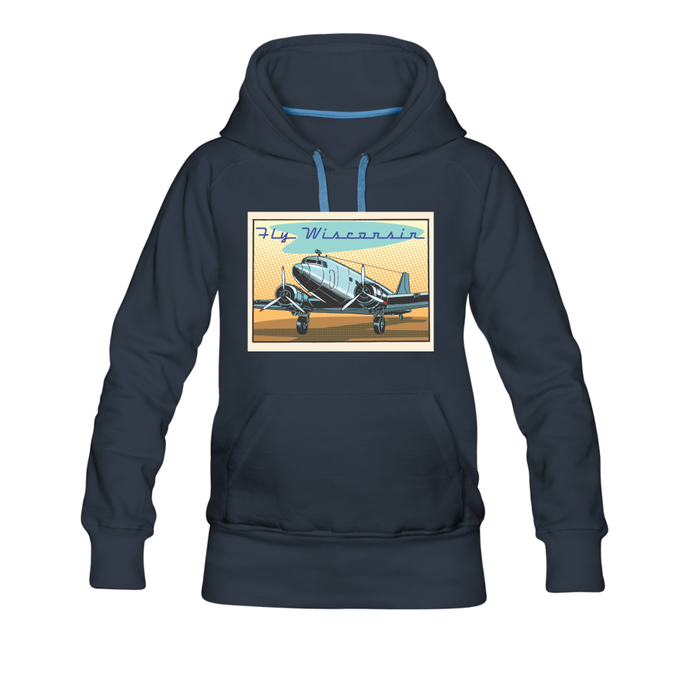 Fly Wisconsin - Women’s Premium Hoodie - navy