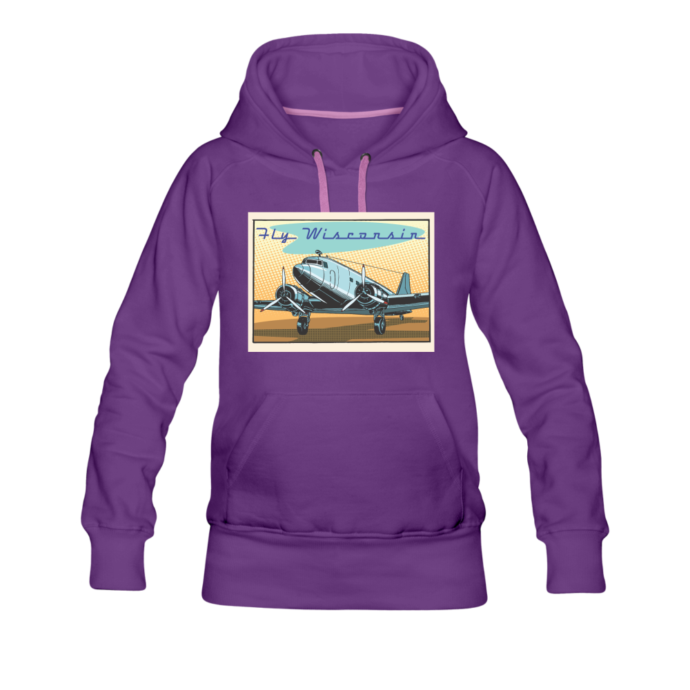 Fly Wisconsin - Women’s Premium Hoodie - purple