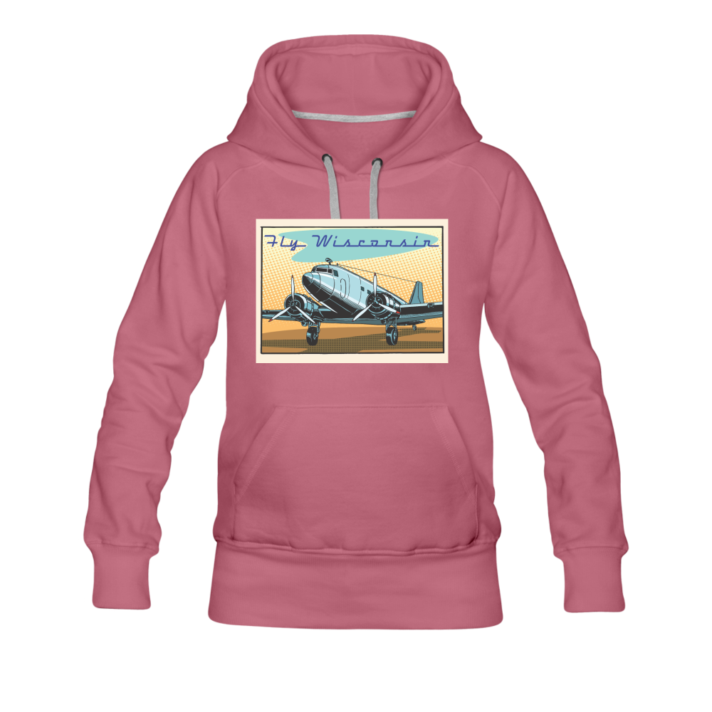 Fly Wisconsin - Women’s Premium Hoodie - mauve