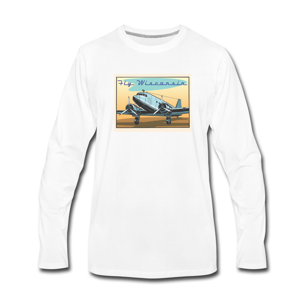 Fly Wisconsin - Men's Premium Long Sleeve T-Shirt - white