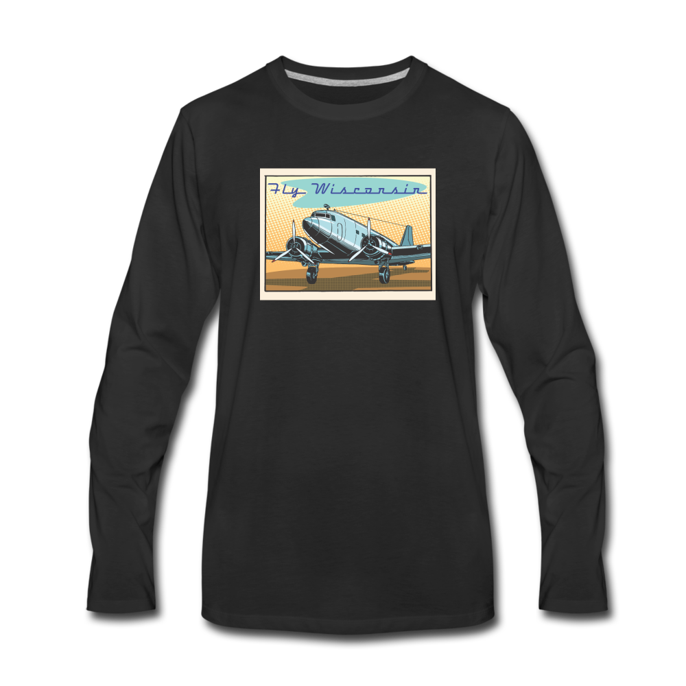 Fly Wisconsin - Men's Premium Long Sleeve T-Shirt - black