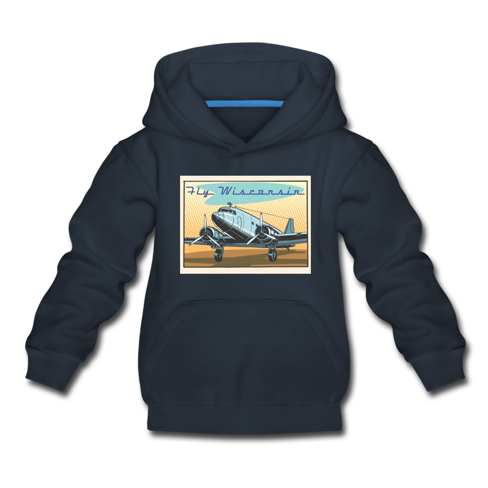 Fly Wisconsin - Kids‘ Premium Hoodie - navy