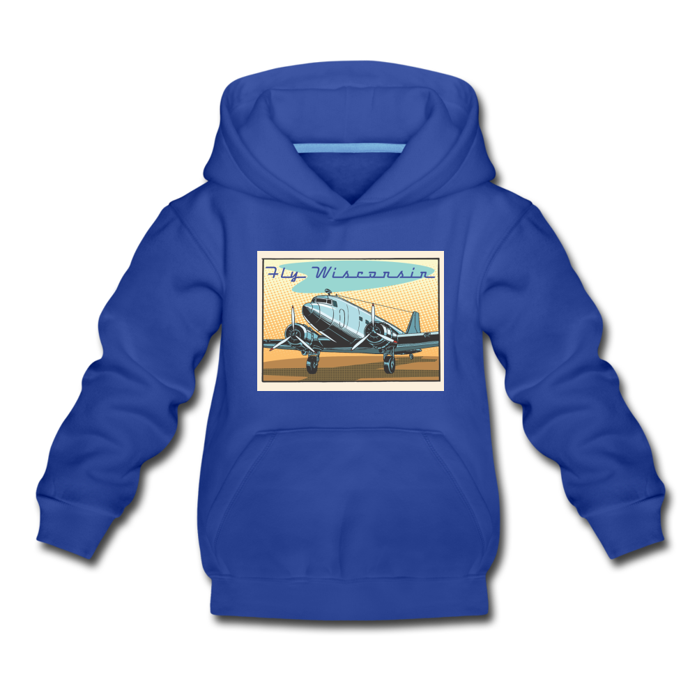 Fly Wisconsin - Kids‘ Premium Hoodie - royal blue