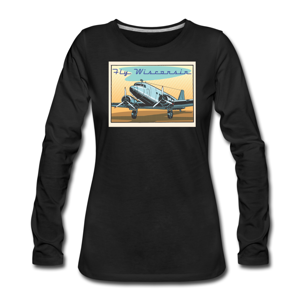 Fly Wisconsin - Women's Premium Long Sleeve T-Shirt - black