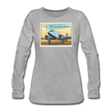 Fly Wisconsin - Women's Premium Long Sleeve T-Shirt - heather gray
