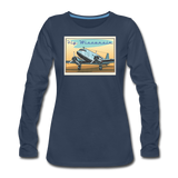 Fly Wisconsin - Women's Premium Long Sleeve T-Shirt - navy
