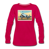 Fly Wisconsin - Women's Premium Long Sleeve T-Shirt - dark pink