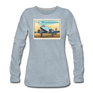 Fly Wisconsin - Women's Premium Long Sleeve T-Shirt - heather ice blue