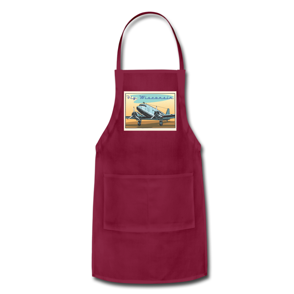 Fly Wisconsin - Adjustable Apron - burgundy