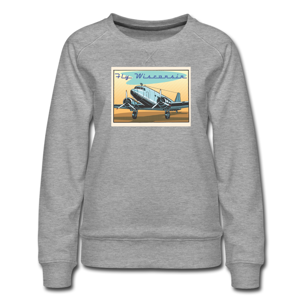 Fly Wisconsin - Women’s Premium Sweatshirt - heather gray