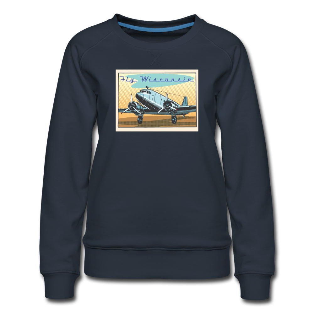 Fly Wisconsin - Women’s Premium Sweatshirt - navy