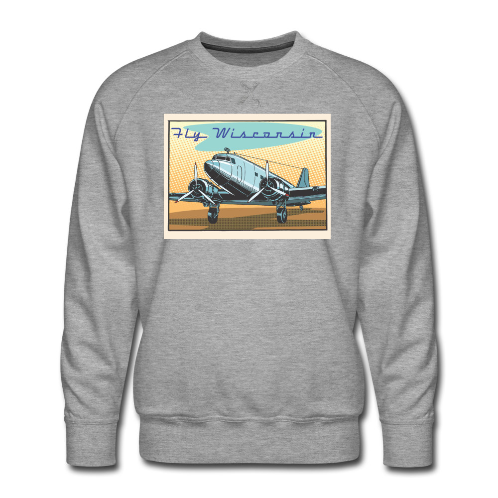 Fly Wisconsin - Men’s Premium Sweatshirt - heather gray