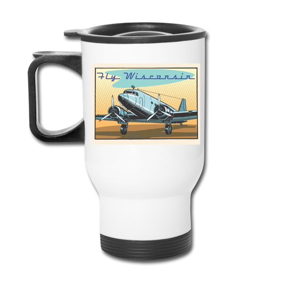 Fly Wisconsin - Travel Mug - white