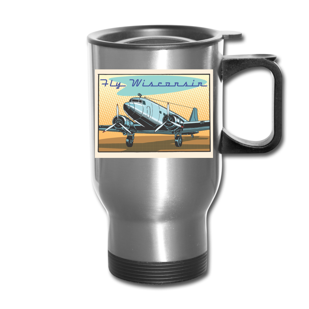 Fly Wisconsin - Travel Mug - silver