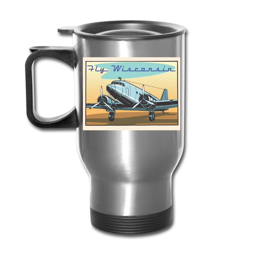 Fly Wisconsin - Travel Mug - silver