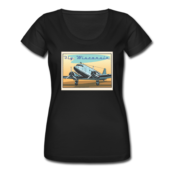 Fly Wisconsin - Women's Scoop Neck T-Shirt - black