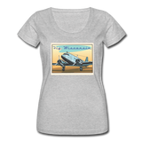Fly Wisconsin - Women's Scoop Neck T-Shirt - heather gray