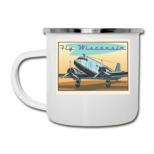 Fly Wisconsin - Camper Mug - white